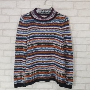 Loft multi-colored striped knit  sweater size s